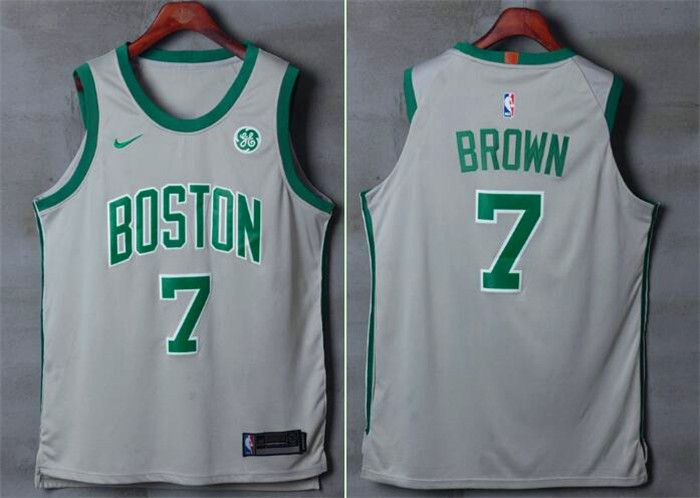Men Boston Celtics 7 Brown Gray Nike Swingman City Edition NBA Jersey